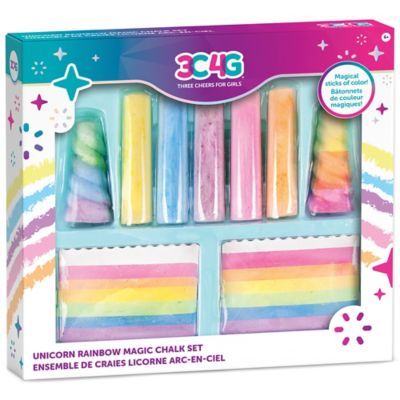 3C4G Three Cheers For Girls' Unicorn Rainbow Magic Chalk Set - 9 pc. Set, Make It Real, 21001