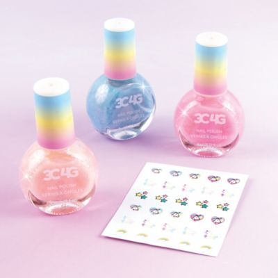 Image showing 5 th 3C4G Three Cheers For Girls Unicorn Shimmer Trio Nail Polish Set - 3 Bottles with Nail Stickers, Make It Real, Tweens & Girls