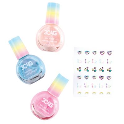 Image showing 8 th 3C4G Three Cheers For Girls Unicorn Shimmer Trio Nail Polish Set - 3 Bottles with Nail Stickers, Make It Real, Tweens & Girls