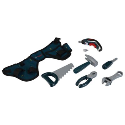 Bosch Tool Belt 7 pc. Set - Theo Klein, Includes Tool Belt, Battery Powered Ixolino, Hammer, for Children Aged 3+