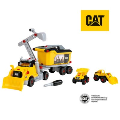 Image showing 6 th Caterpillar 23 pc. Screw Truck 4-in-1 Playset, Theo Klein, Assembly Construction Toy with Toolbox, Ages 3+