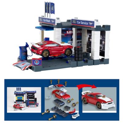 Image showing  Service Station with 2019 Ford Mustang - Theo Klein, Garage & Car Can Be Dismantled, Toys for Children Aged 3+