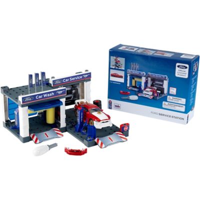 Image showing  Service Station with 2019 Ford Mustang - Theo Klein, Garage & Car Can Be Dismantled, Toys for Children Aged 3+