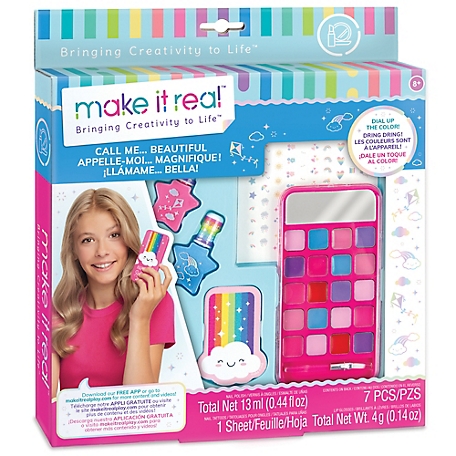 Make It Real Call Me..Beautiful - 7 pc. Cosmetic Set, Phone Themed Tween Shadow Lip Gloss & Nail Polish Set