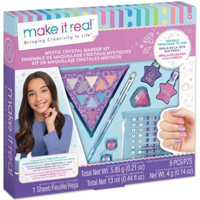 Make It Real Mystic Crystal Makeup Kit - 9 pc. Tween Cosmetic Set, Sparkle Head to Toe, Rings-Eyes-Lips-Nails