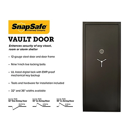SnapSafe Vault Door, 36 in. x 80 in.