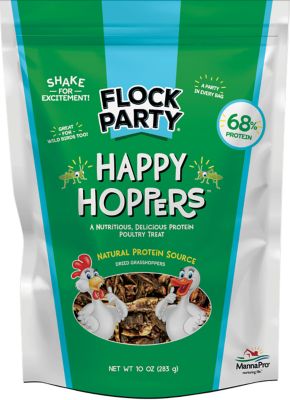 Flock Party Happy Hoppers Grasshopper Chicken Treats, 10 oz.