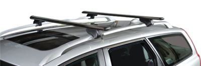 Image showing  165 lb. Capacity Airflow2 50 in. Aluminum Aero Cross Rail System Roof Rack with Raised Side Rails, Black