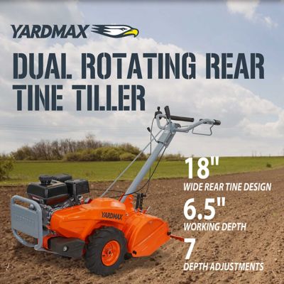 Image showing  18 in. 209 cc Gas OHV Engine Rear Tine Tiller with Dual Rotating Tilling