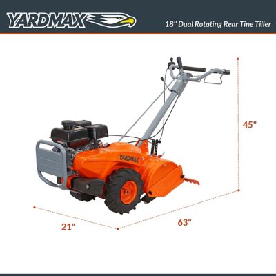 Image showing  18 in. 209 cc Gas OHV Engine Rear Tine Tiller with Dual Rotating Tilling