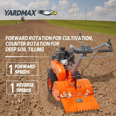 Image showing 8 th YARDMAX 18 in. 209 cc Gas OHV Engine Rear Tine Tiller with Dual Rotating Tilling