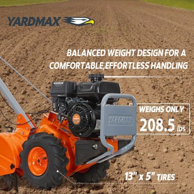 Image showing 9 th YARDMAX 18 in. 209 cc Gas OHV Engine Rear Tine Tiller with Dual Rotating Tilling