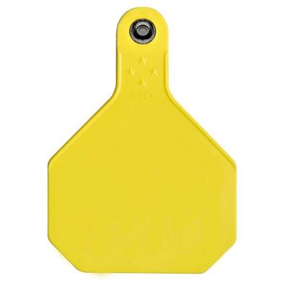 Y-TEX All American Blank ID 4-Star Cattle Tags, 2 pc., Large, Yellow, 25 pk.