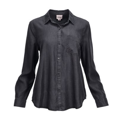 Como Vintage Women's 1-Pocket Long-Sleeve Button-Down Shirt