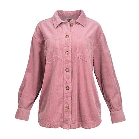 Como Vintage Women's Long Sleeve Two Pocket Full Button Front Cord ...
