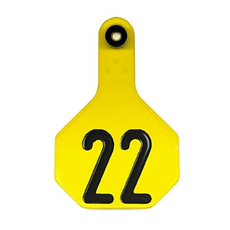 Y-TEX Numbered All-American 3-Star Cattle Ear Tags, 25-Pack, Numbered 1-25, Yellow