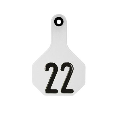 Y-TEX Numbered All-American 3-Star Cattle Ear Tags, 25-Pack, Numbered 1-25, Medium, White