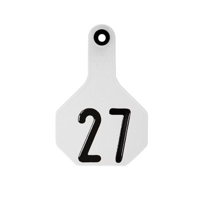 Y-TEX Numbered All-American 3-Star Cattle Ear Tags, Numbered 26-50, Medium, White, 25-Pack