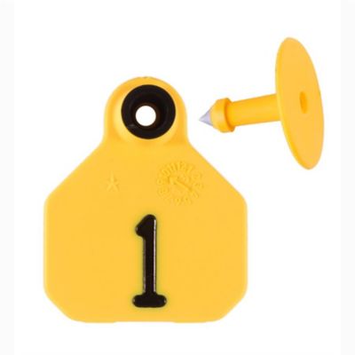 Image showing  Numbered All-American 1-Star Livestock Ear Tags, Numbered 1-25, Yellow, 25-Pack