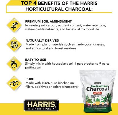 Image showing  2 qt. Horticultural Charcoal, Premium Biochar Soil Amendment for Plants and Terrariums