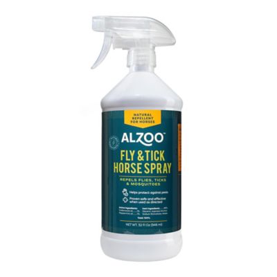 Alzoo Plant-Based Fly and Tick Spray for Horses, 32 oz.