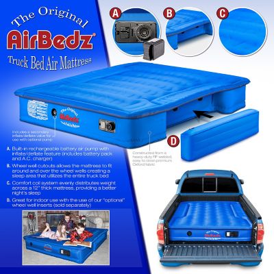 Image showing  Airbedz Original Truck Bed Air Mattress with Built in Pump with Rechargeable Battery, 8 ft. Truck Bed, Blue