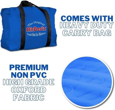 Image showing  Airbedz Original Truck Bed Air Mattress with Built in Pump with Rechargeable Battery, 5-5.8 Ft Truck Bed, Blue