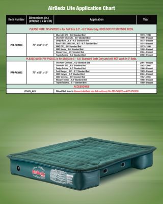 Image showing  Airbedz Lite Truck Bed Air Mattress with 16 ft. DC Cord Handheld Pump, Mid Size 6-6.5 Ft Truck Bed