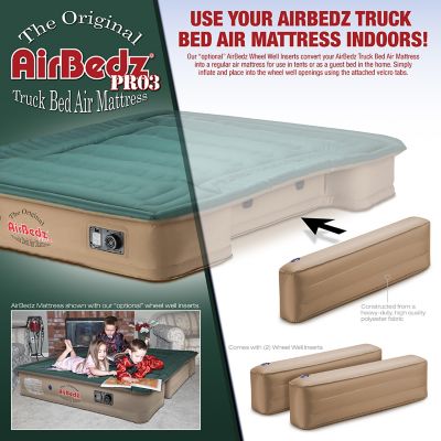 Image showing  10 in. Full/Queen AirBedz Pro3 Inflatable Wheel Well Inserts for 300 Series Mattress, Green/Tan