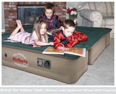 Image showing  10 in. Full/Queen AirBedz Pro3 Inflatable Wheel Well Inserts for 300 Series Mattress, Green/Tan