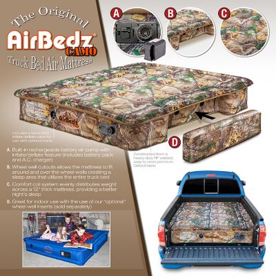 Image showing 5 th Pittman Outdoors Airbedz Truck Bed Air Mattress with Built in Pump/ Rechargeable Battery, Mid Size 6-6.5 ft. Bed, Camo