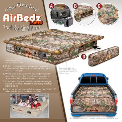 Image showing  12 in. Full/Queen AirBedz Truck Bed Air Mattress with Built in Pump/Battery, Mid Size 5-5.5 ft. Bed
