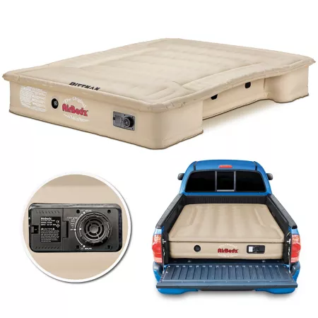 Pittman Outdoors Airbedz Original Truck Bed Air Mattress with Built-in Pump and Rechargeable Battery 8' Truck Bed Beige Air Mattresses