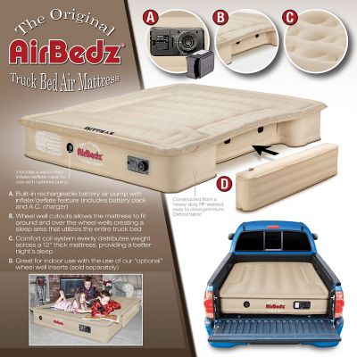 Image showing  Airbedz Original Truck Bed Air Mattress with Built in Pump with Rechargeable Battery, 6-6.5 ft. Truck Bed, Tan