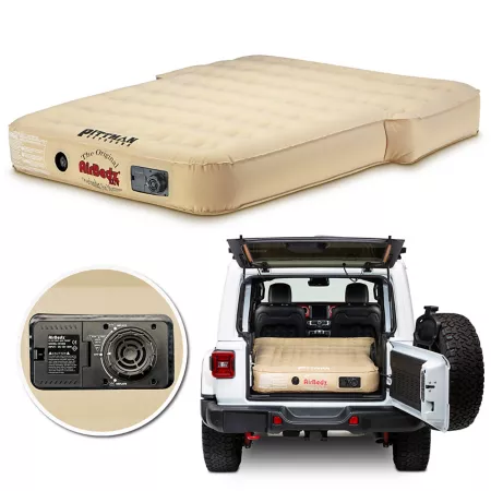 Pittman Outdoors 10 in Full AirBedz SUV Jeep SUV and Crossover Air Mattress with Built-in Pump and Rechargeable Battery Tan Air Mattresses