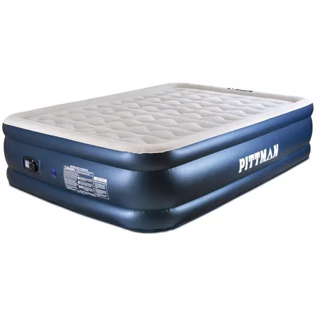 Pittman Outdoors 20" Queen Deluxe Fabric Home Air Mattress with Built-in Electric Air Pump Air Mattresses