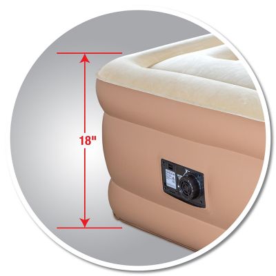 Image showing  18 in. Twin Double High Home Air Mattress with Built-in Electric Pump