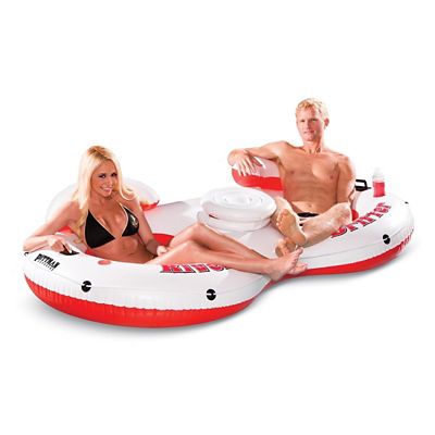 Pittman Outdoors River Drifter Inflatable Float for Water, with ice chest, 2 persons