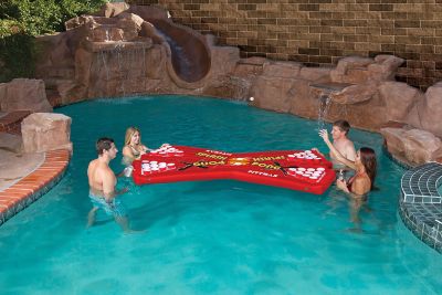 Pittman Outdoors Splash Pong 4 Person Inflatable Pool Party Game Floating Table