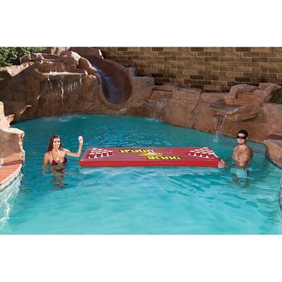 Image showing  Splash Pong 2 Person Inflatable Pool Party Game Floating Table with LED Lights
