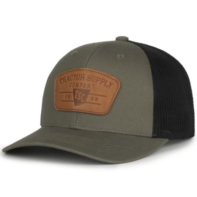 Tractor Supply Mesh Back Leather Patch Trucker Cap, Green