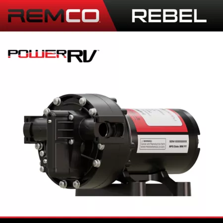 Remco Power Rebel Series RV Fresh Water Pump 4.0 GPM 60 PSI 12V On-Demand Fittings Included RV Parts