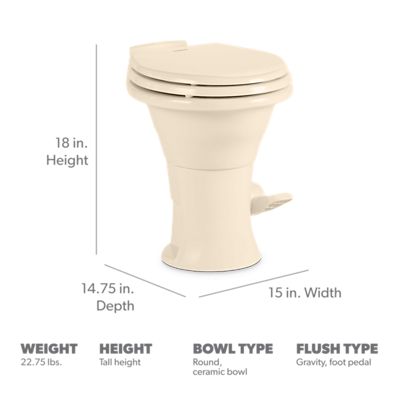Image showing  310 Series High Profile Toilet with 18 Inch Seat Height, Slow Close Seat, Bone, 302310083