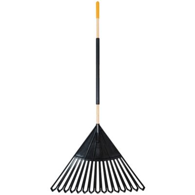 True Temper 48 in. Hardwood/Steel Handle Leaf Rake with 30 in. W Clog-Free Tines for Leaves, Grass, Twigs, Pine Needles and More
