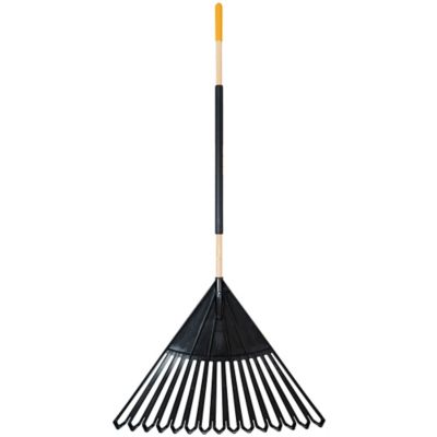 True Temper 30 in. Plastic Clog-Free Tine Leaf Rake with 48 in. Hardwood/Steel Handle, For Leaves, Grass, Twigs and More