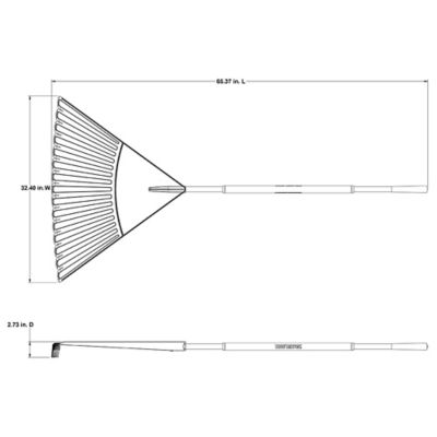 Image showing  30 in. Plastic Clog-Free Tine Leaf Rake with 48 in. Hardwood/Steel Handle, For Leaves, Grass, Twigs and More