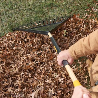 Image showing 7 th True Temper 30 in. Plastic Clog-Free Tine Leaf Rake with 48 in. Hardwood/Steel Handle, For Leaves, Grass, Twigs and More