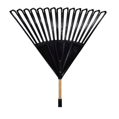 Image showing  30 in. Plastic Clog-Free Tine Leaf Rake with 48 in. Hardwood/Steel Handle, For Leaves, Grass, Twigs and More