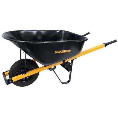 True Temper 6 cu. ft. Barrow in a Box Steel Wheelbarrow with Never Flat Tire and Steel Handles