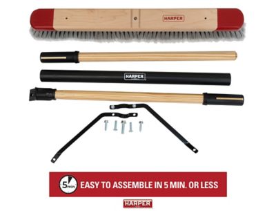 Image showing  24 in. Premium Indoor Hardwood/Steel Handle Push Broom for Sand, Saw Dust, Wood Shavings and Pet Hair